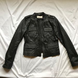 Caslon black leather jacket women’s small
